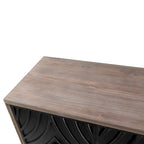 Madia Buffet Mobile Contenitore da Cucina Credenza con 4 Ante a Motivo Diamantato Convesso e 2 Ripiani Tavolino Console d'Accento