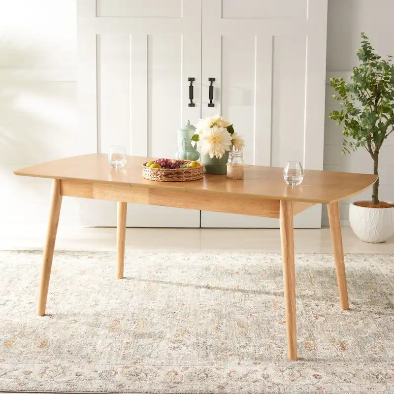 Tavolo da pranzo rettangolare allungabile 180 cm L x 81 cm P x 74 cm H – Stile classico contemporaneo
