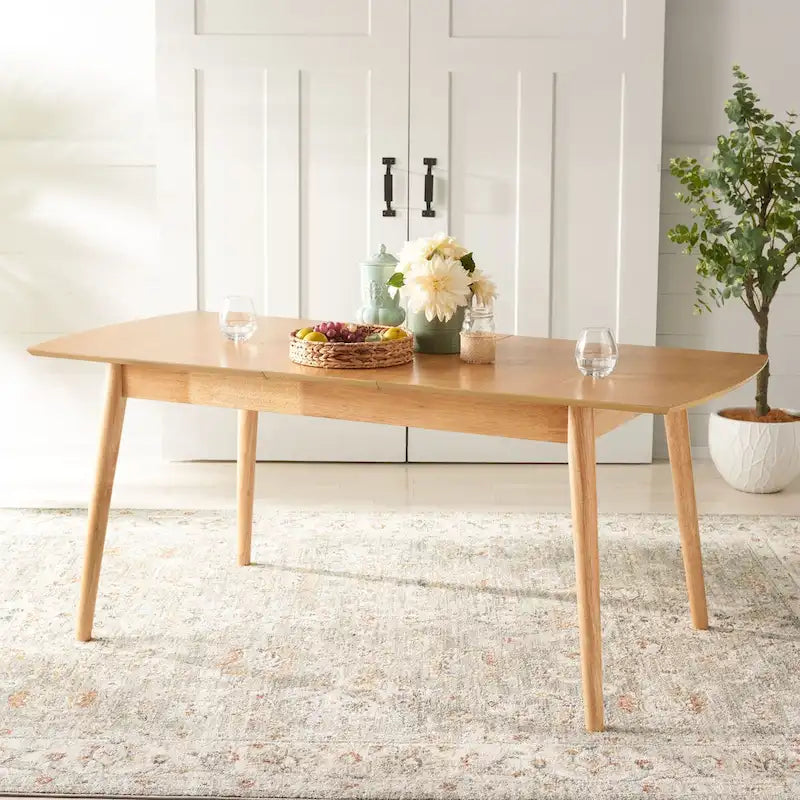 Tavolo da pranzo rettangolare allungabile 180 cm L x 81 cm P x 74 cm H – Stile classico contemporaneo